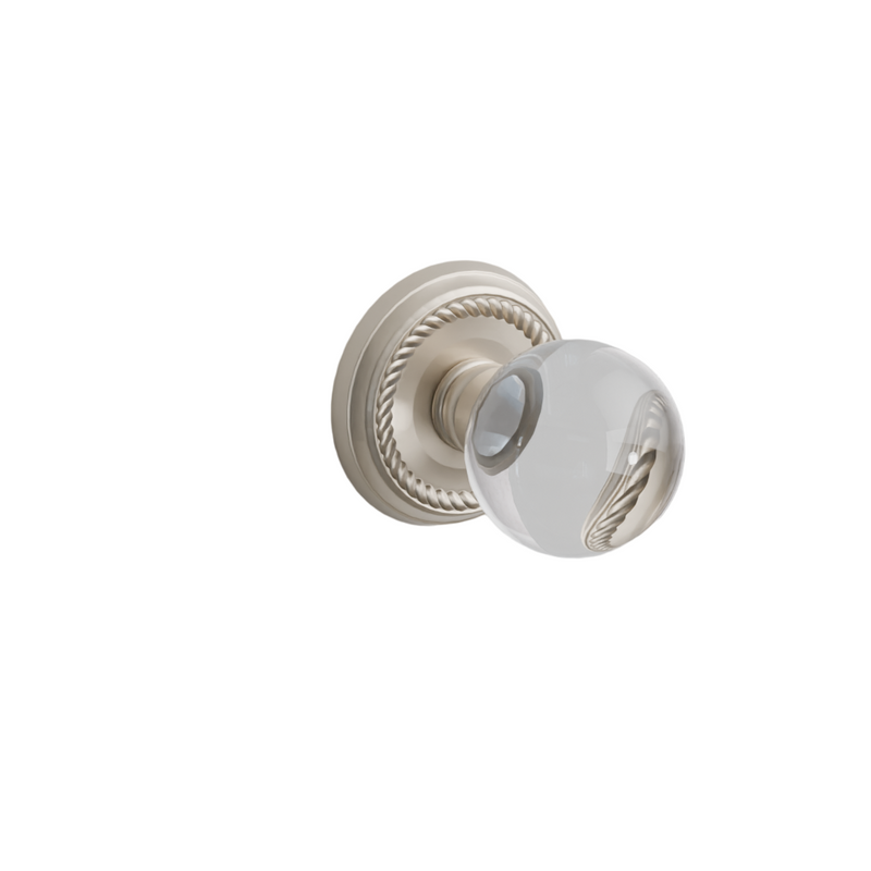 Emtek Door Handle - Bristol Knob Rope  Rosette - Glass