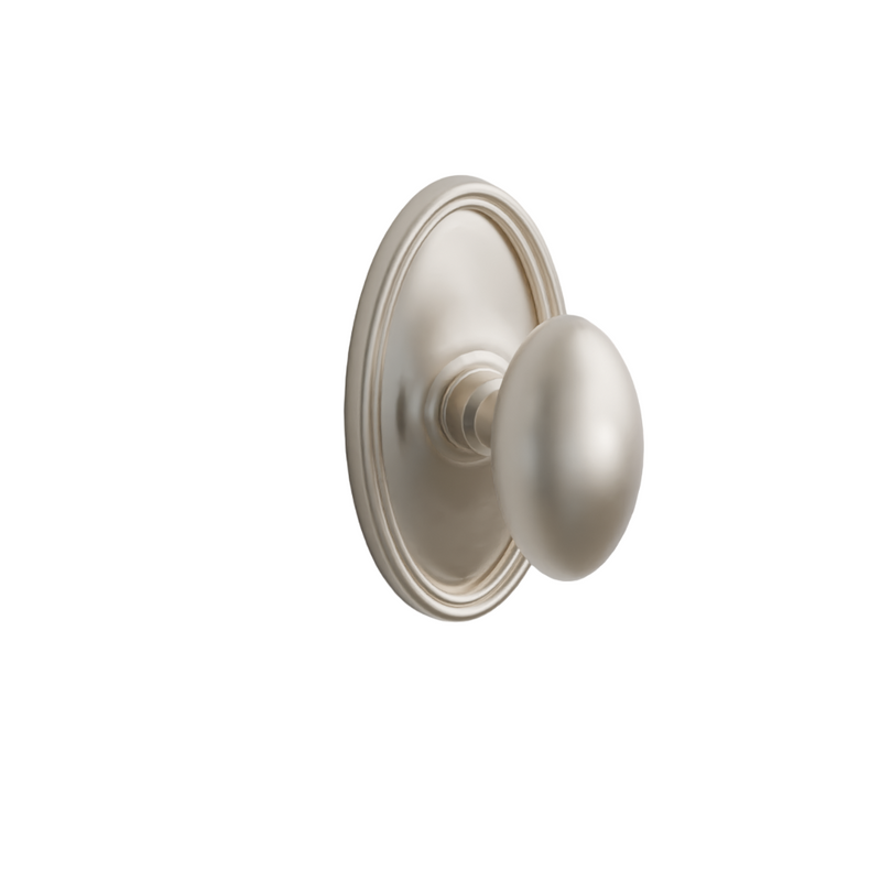 Emtek Door Handle -Egg Knob Oval Rosette - Classic Brass