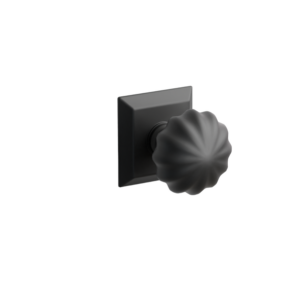 Emtek  Door Handle - Melon Knob Quincy Rosette - Classic Brass