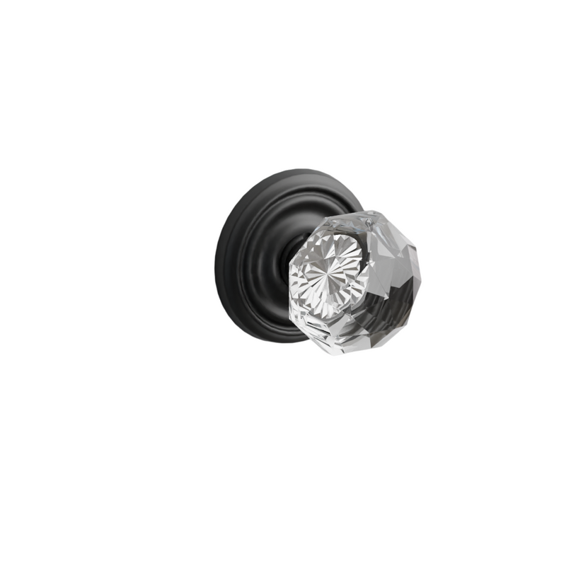 Emtek Door Handle - Diamond Knob Regular Rosette - Glass