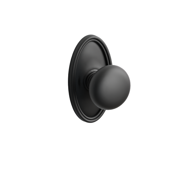Emtek Door Handle - Providence Knob Oval Rosette - Classic Brass