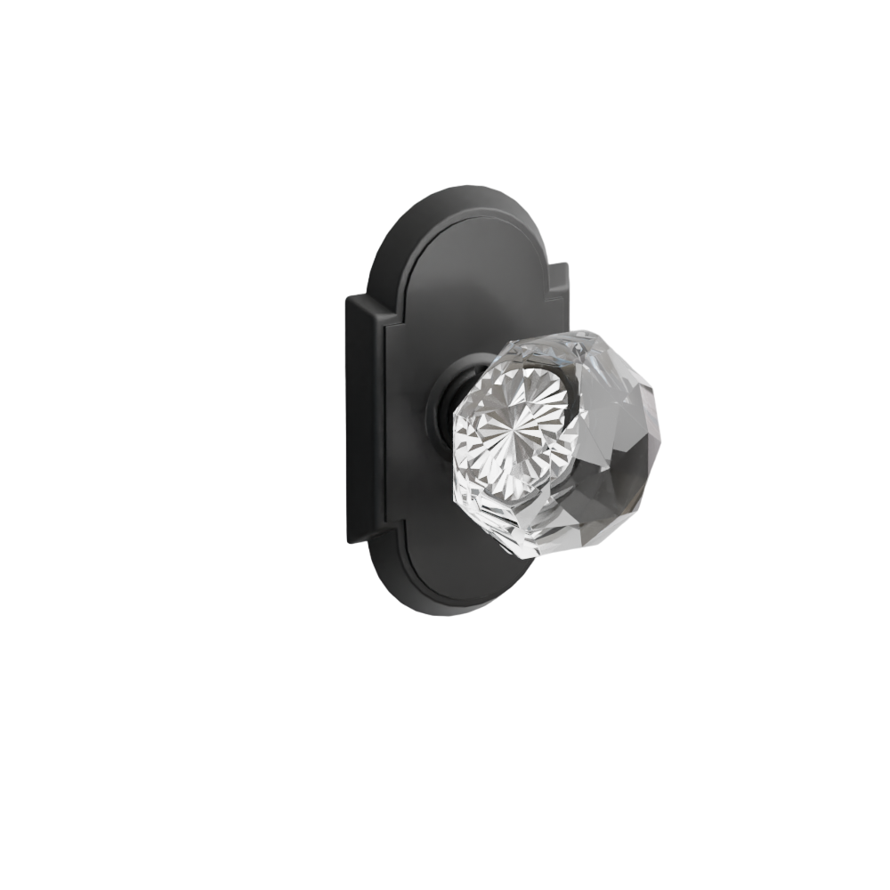Emtek Door Handle - Diamond Knob #8 Rosette - Glass