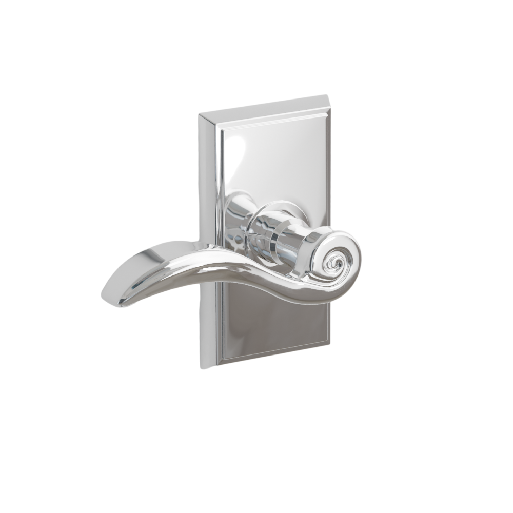 Emtek  Door Handle - Elan Lever Rectangular Rosette - Designer Brass