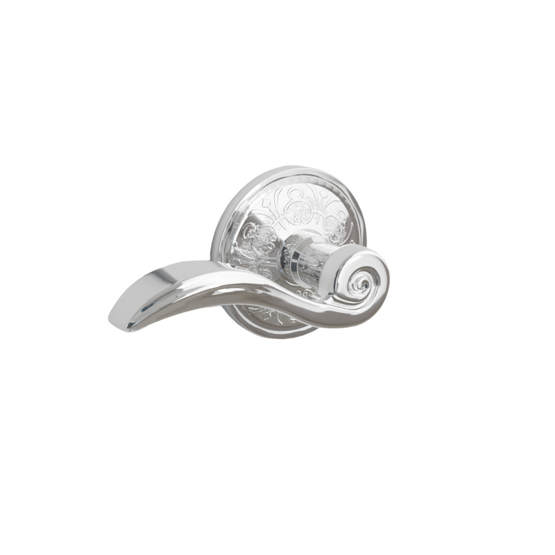 Emtek Door Handle - Elan  Lever Lancaster  Rosette - Designer Brass