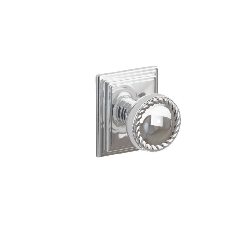 Emtek  Door Handle - Rope Knob Wilshire Rosette - Designer Brass