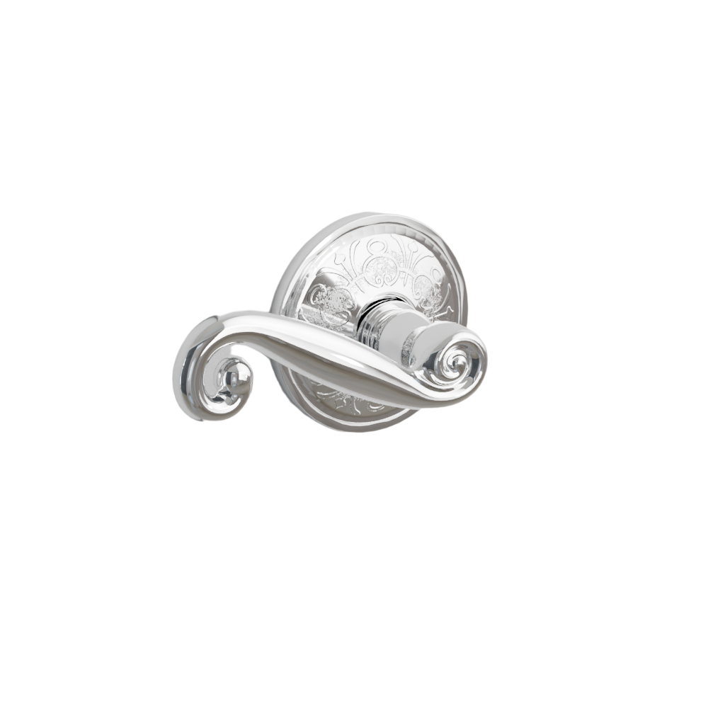 Emtek Door Handle - Rustic   Lever Lancaster  Rosette - Designer Brass