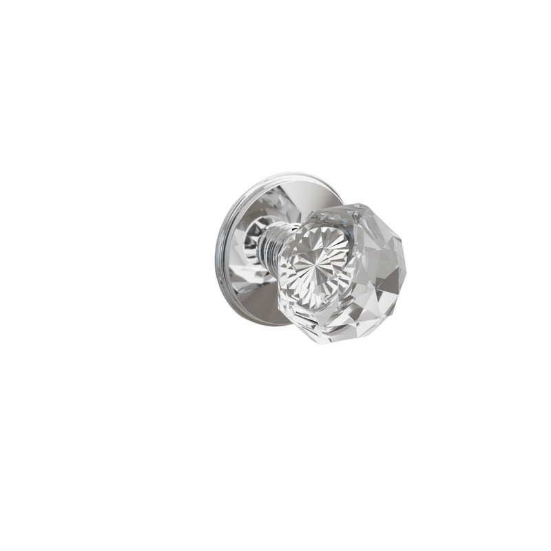 Emtek Door Handle - Diamond Knob Watford Rosette - Glass