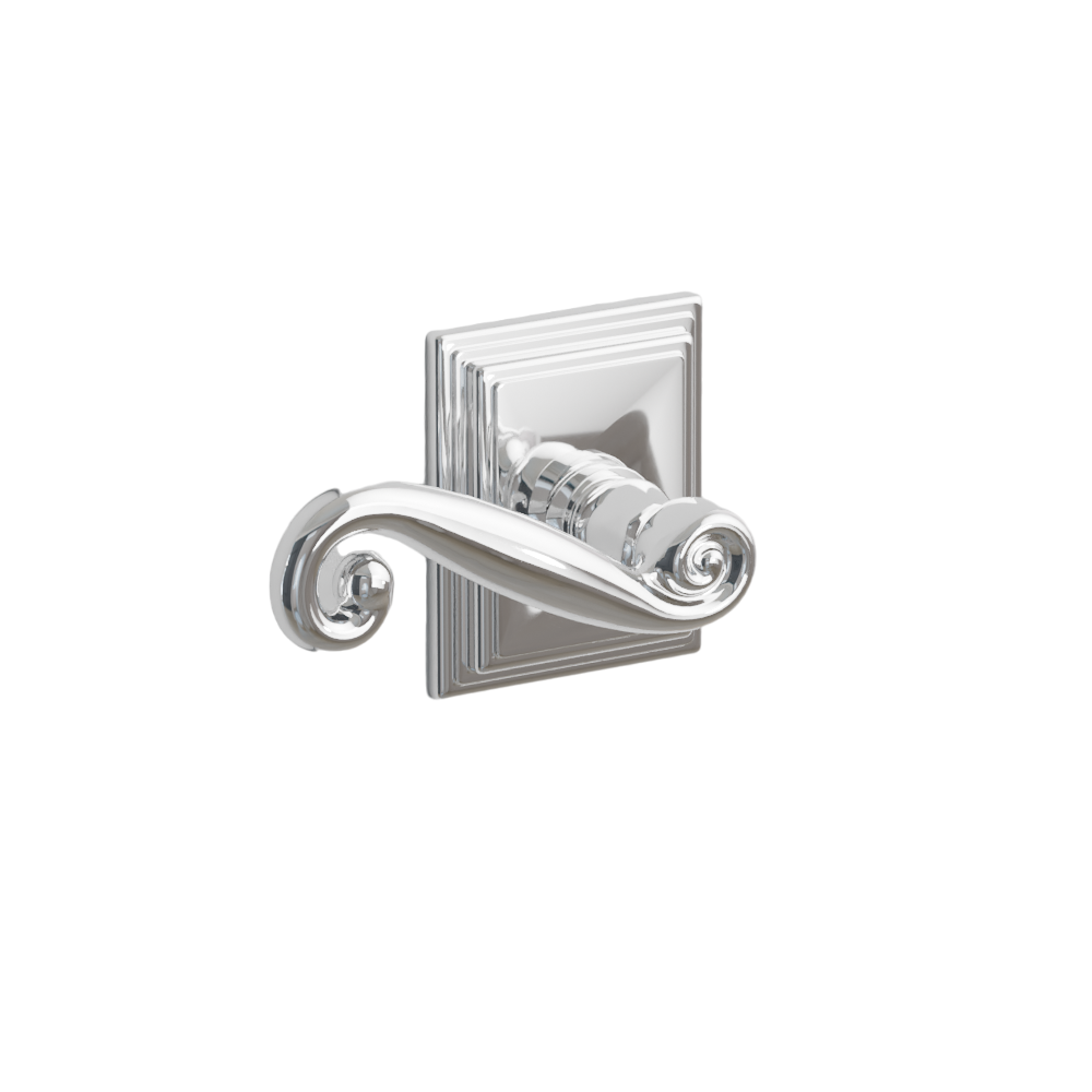 Emtek  Door Handle - Rustic Lever Wilshire Rosette - Designer Brass