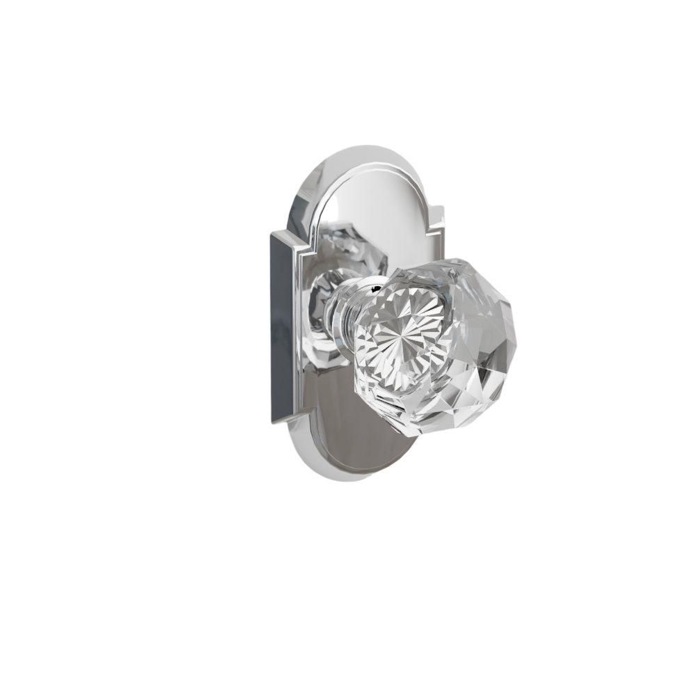 Emtek Door Handle - Diamond Knob #8 Rosette - Glass