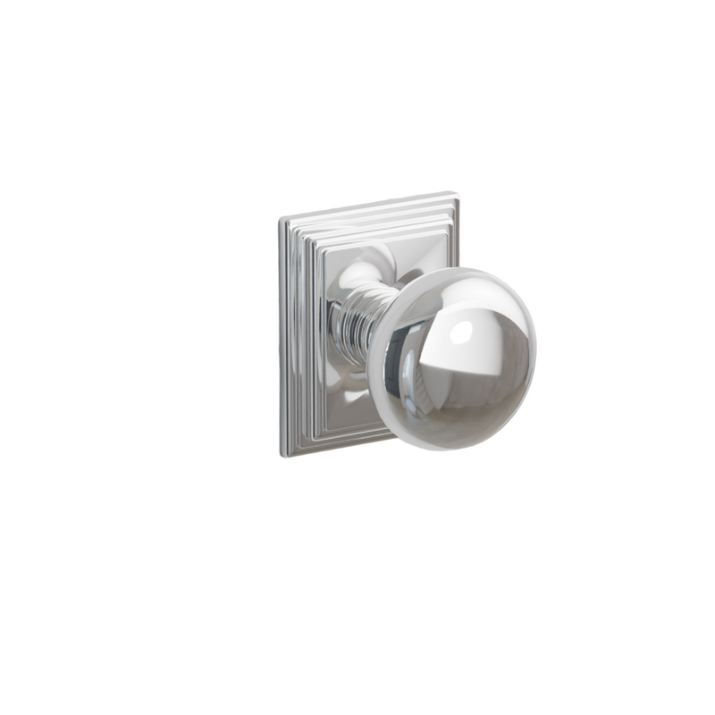 Emtek  Door Handle - Providence Knob Wilshire Rosette - Classic Brass