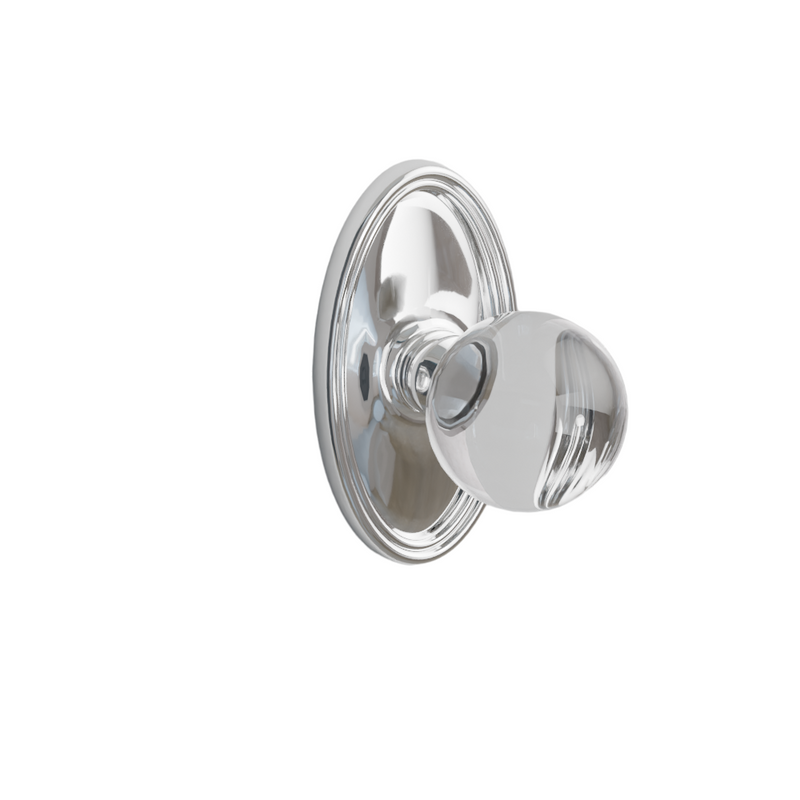 Emtek Door Handle - Bristol Knob Oval  Rosette - Glass