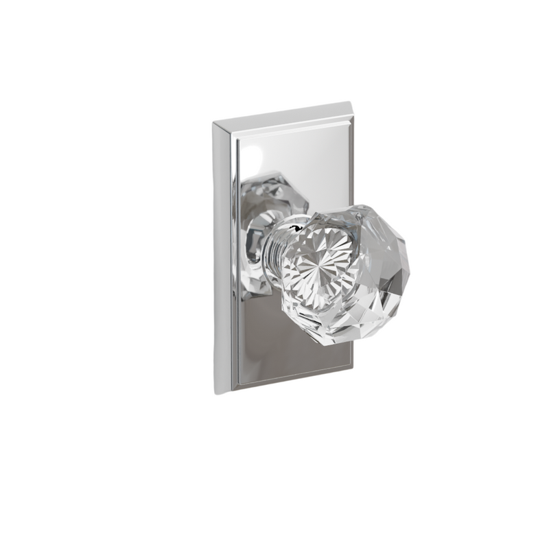 Emtek  Door Handle - Diamond Knob Rectangular Rosette - Glass