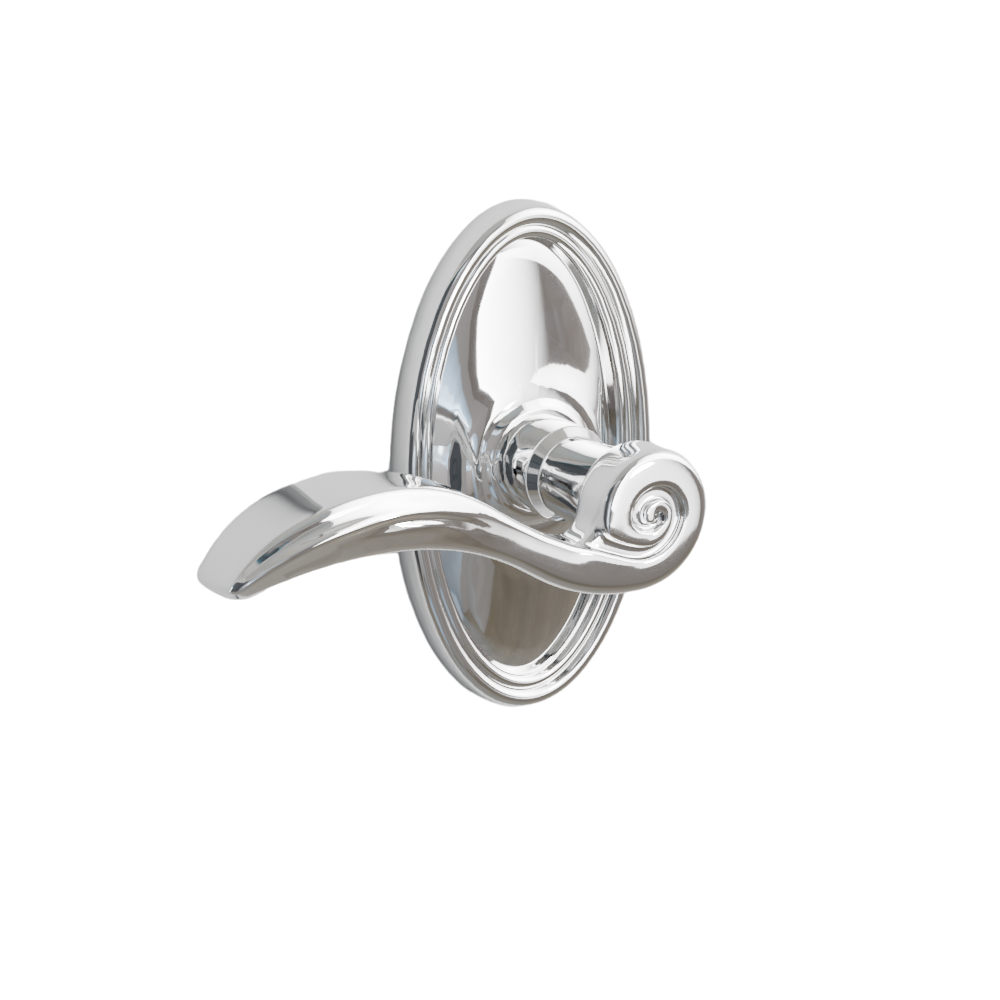 Emtek Door Handle - Elan Lever Oval Rosette - Designer Brass