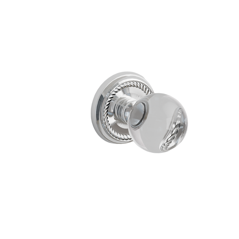 Emtek Door Handle - Bristol Knob Rope  Rosette - Glass