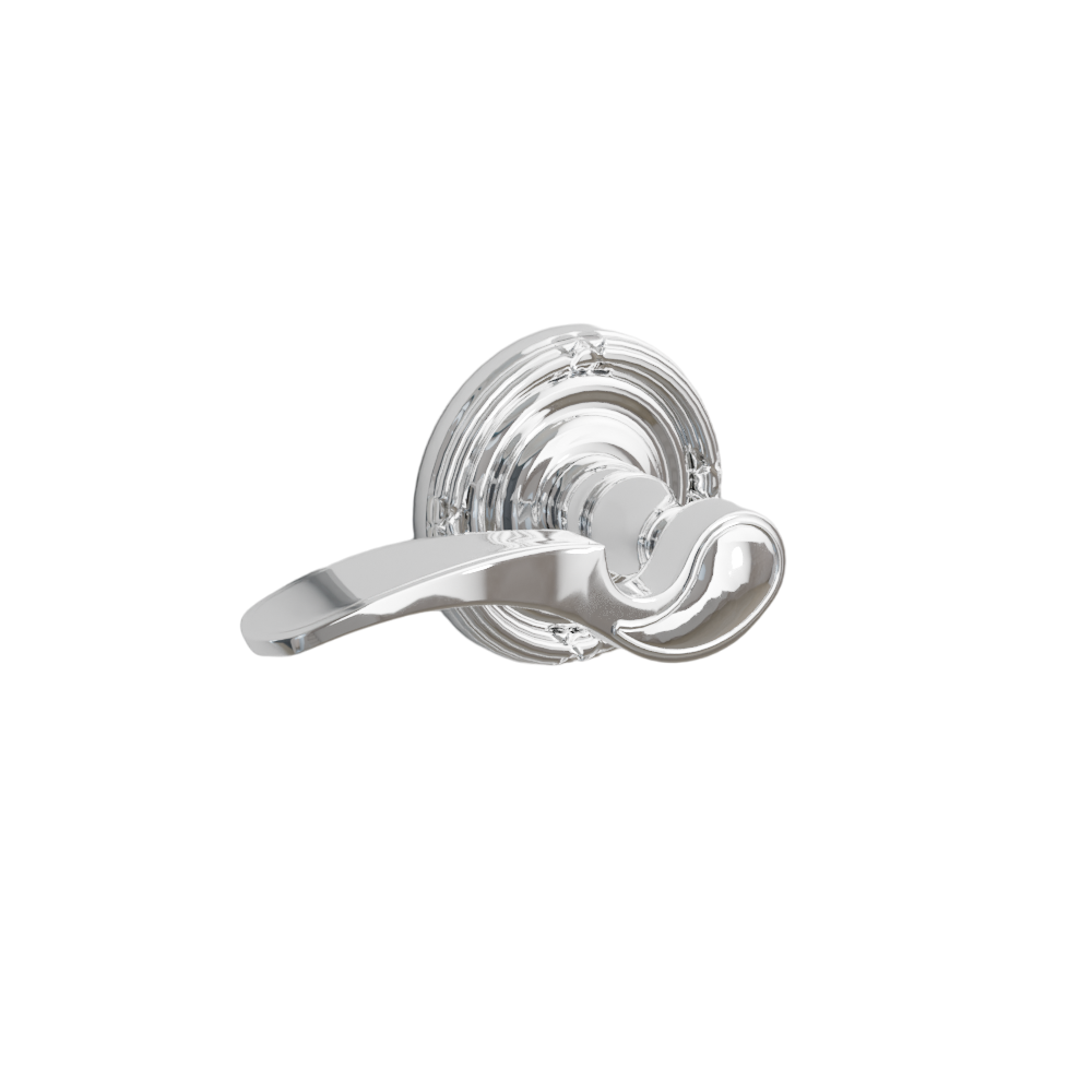 Emtek Door Handle - Coventry Lever Ribbon & Reed Rosette - Designer Brass