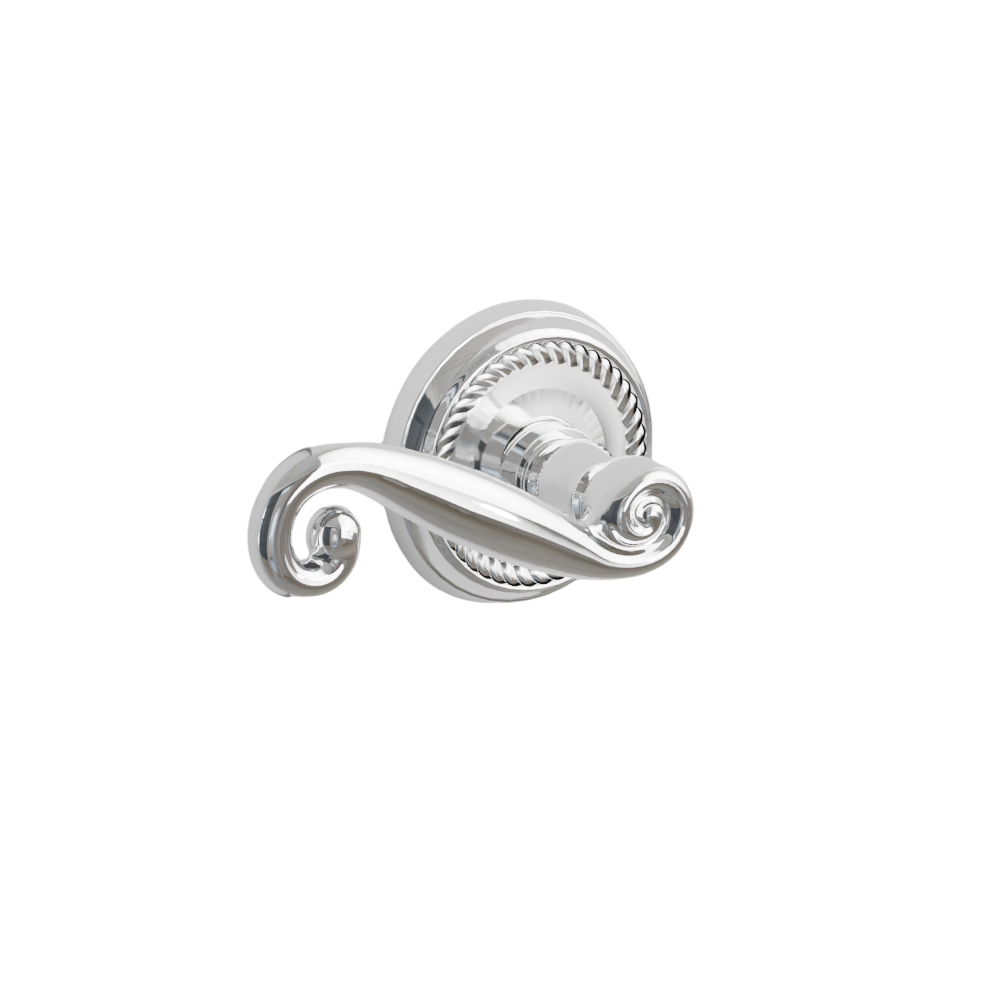 Emtek Door Handle - Rustic Lever Rope  Rosette - Designer Brass