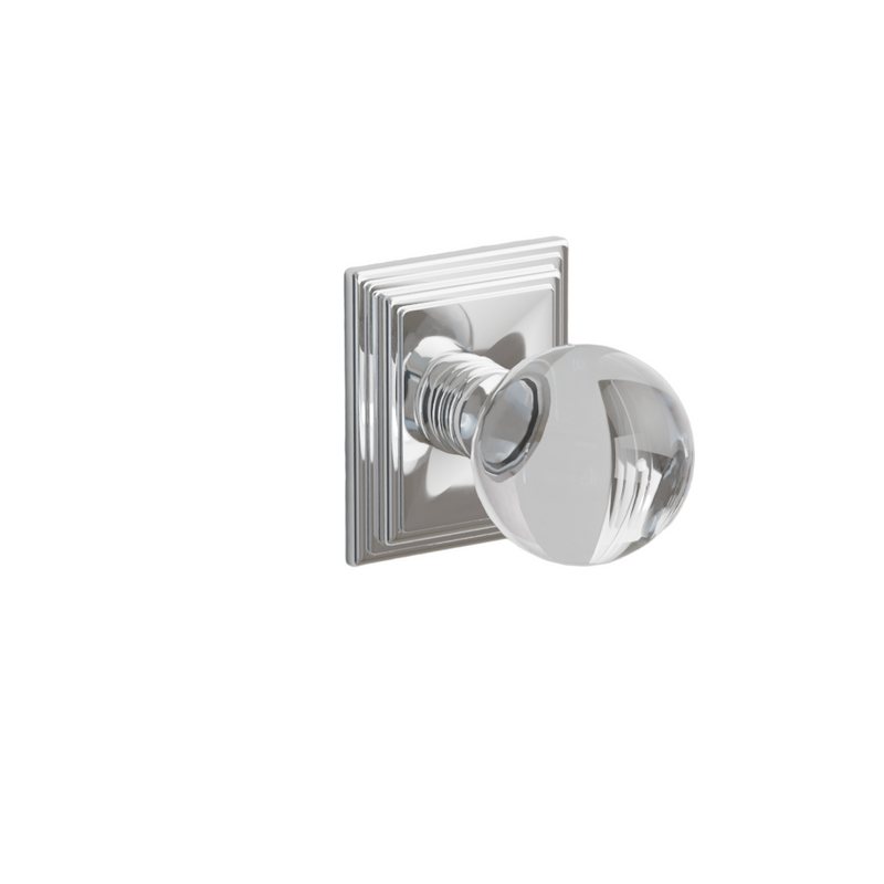 Emtek  Door Handle - Bristol Knob Wilshire Rosette - Glass