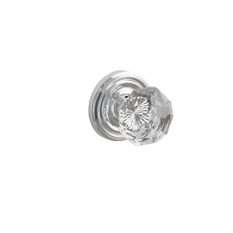 Emtek Door Handle - Diamond Knob Regular Rosette - Glass