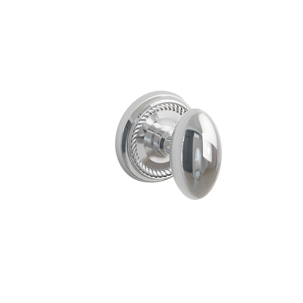 Emtek Door Handle - Egg Knob Rope Rosette - Classic Brass