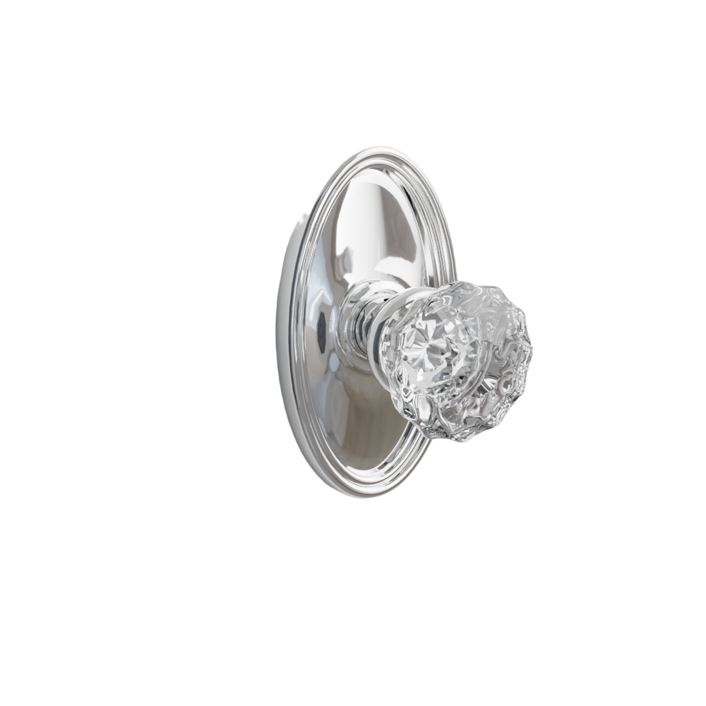 Emtek Door Handle - Astoria Knob Oval  Rosette - Glass