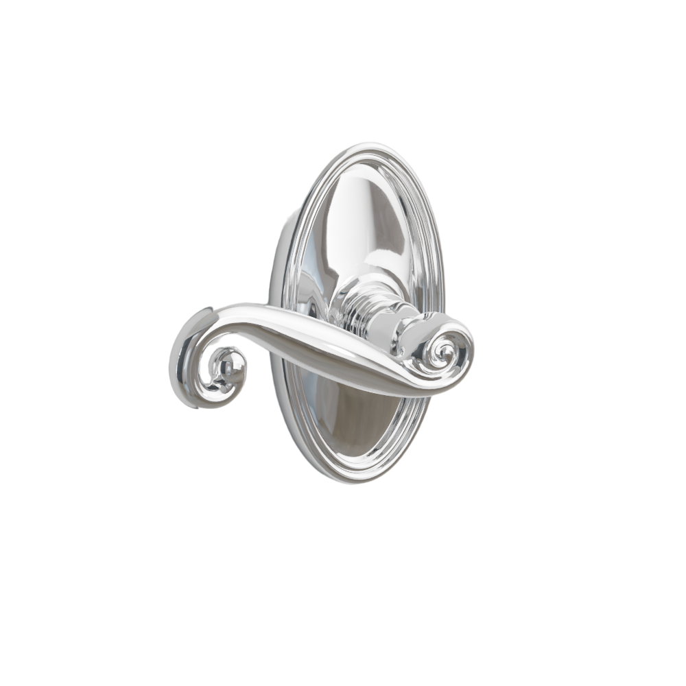 Emtek Door Handle - Rustic  Lever Oval Rosette - Designer Brass