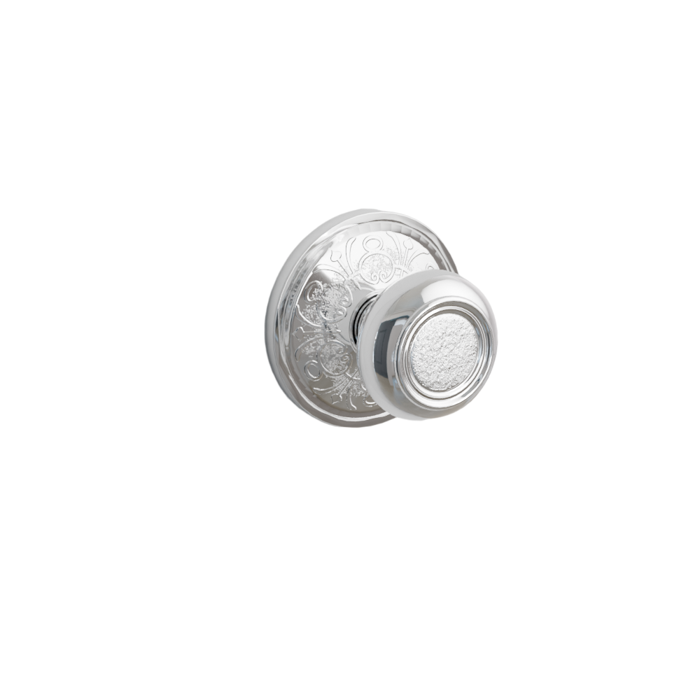 Emtek Door Handle - Belmont Knob Lancaster  Rosette - Designer Brass