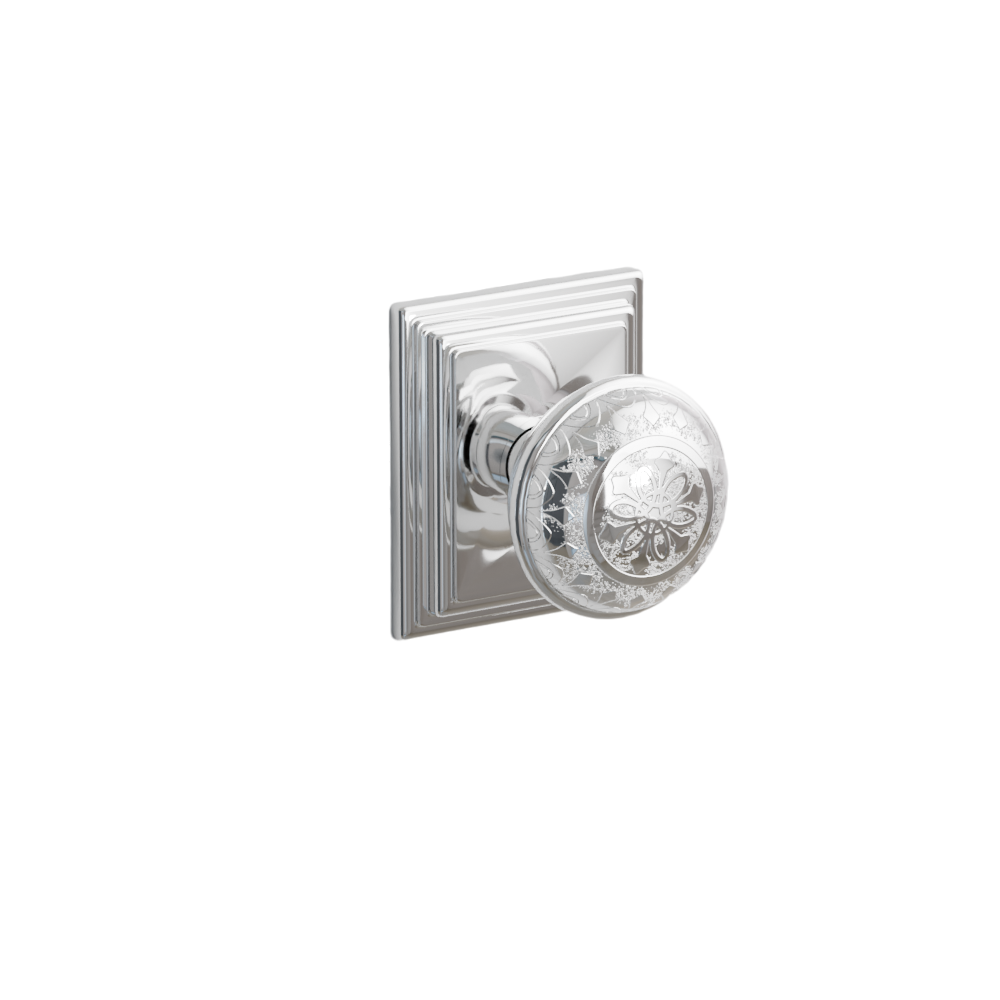 Emtek  Door Handle - Lancaster Knob Wilshire Rosette - Designer Brass