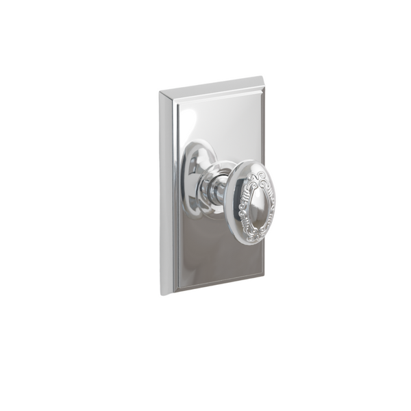 Emtek  Door Handle - Victoria Knob Rectangular Rosette - Designer Brass