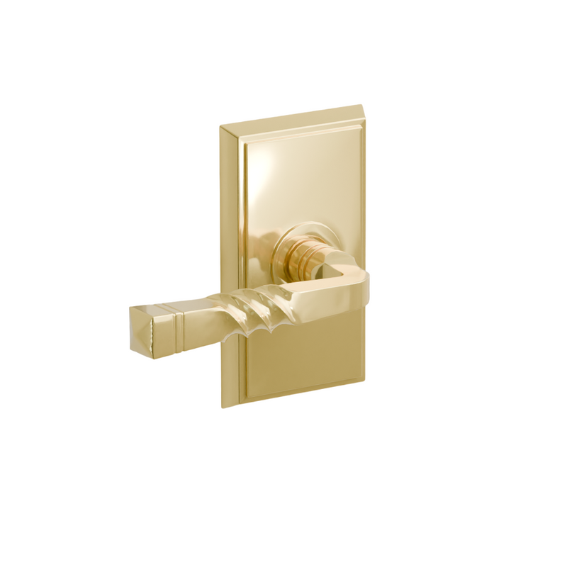 Emtek  Door Handle - Santa Fe Lever Rectangular Rosette - Designer Brass