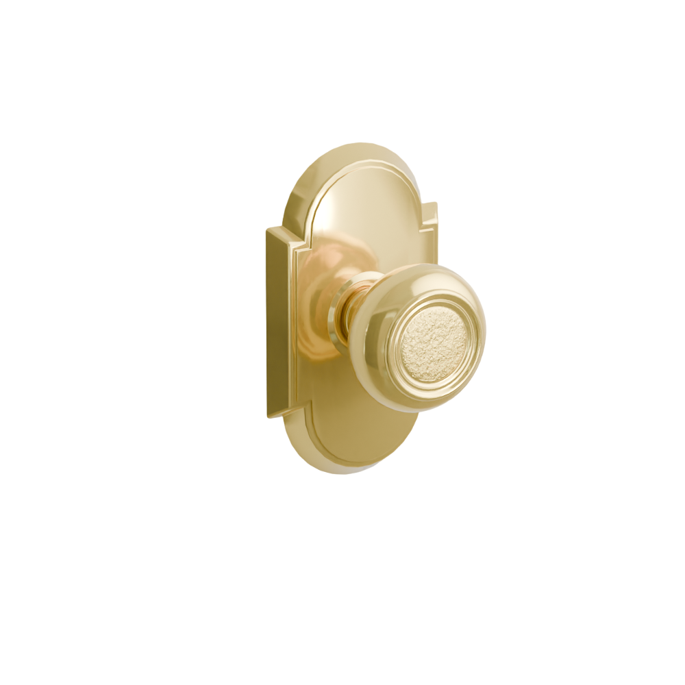 Emtek Door Handle - Belmont Knob #8 Rosette - Designer Brass