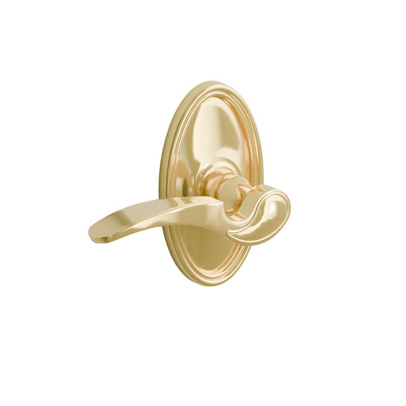 Emtek Door Handle - Coventry Lever Oval Rosette - Designer Brass