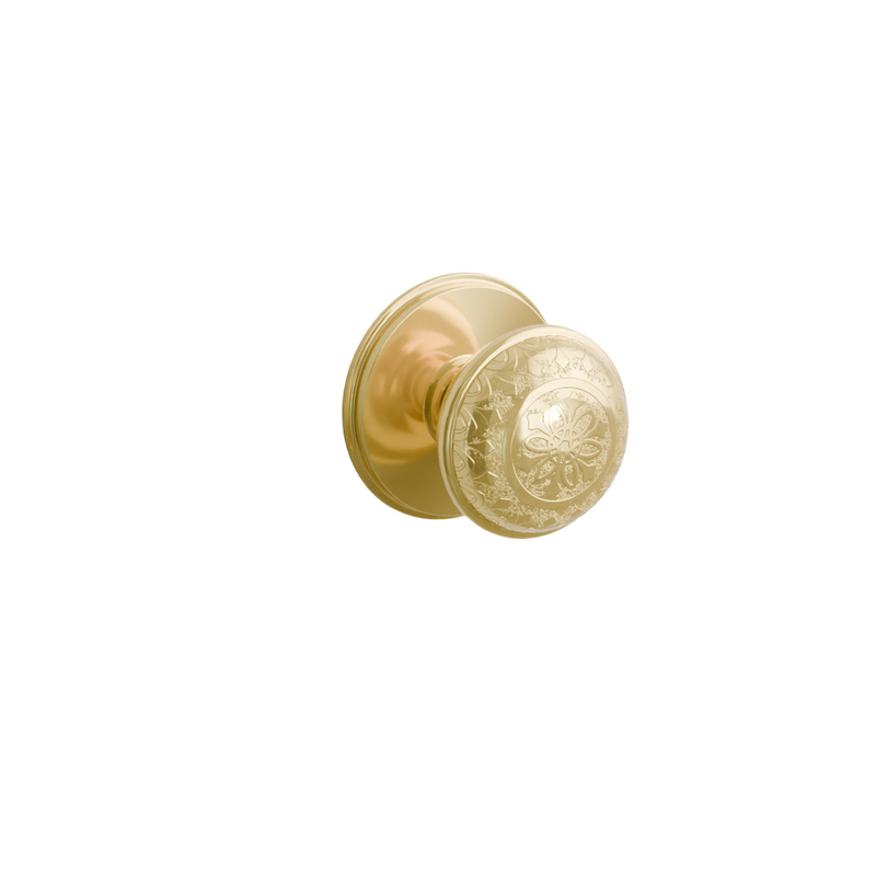 Emtek Door Handle - Lancaster Knob Watford Rosette - Designer Brass