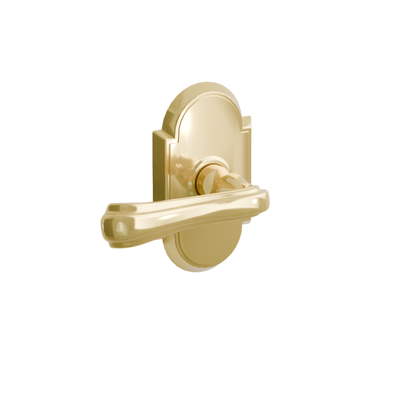 Emtek Door Handle - Wembley  Lever #8 Rosette - Designer Brass