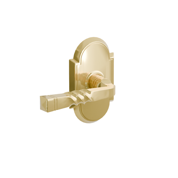 Emtek Door Handle - Santa Fe Lever #8 Rosette - Designer Brass