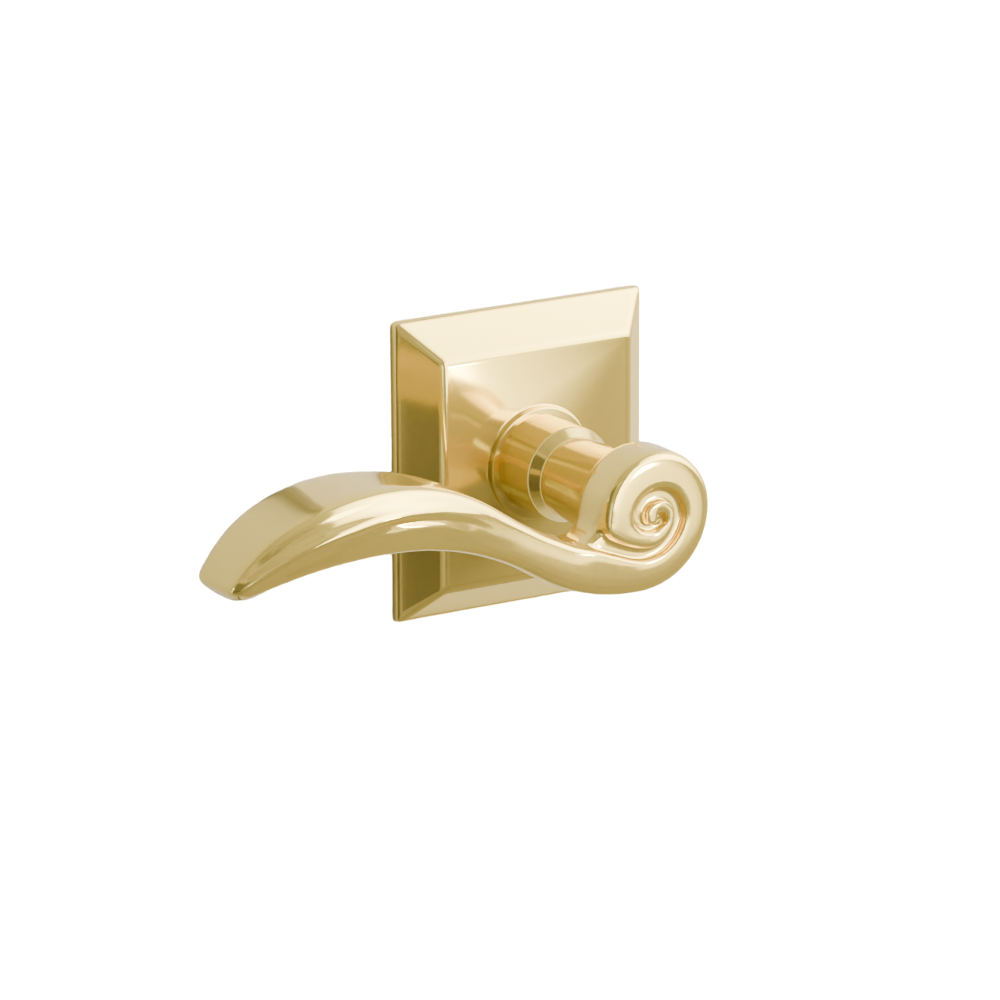 Emtek  Door Handle - Elan Lever Quincy Rosette - Designer Brass