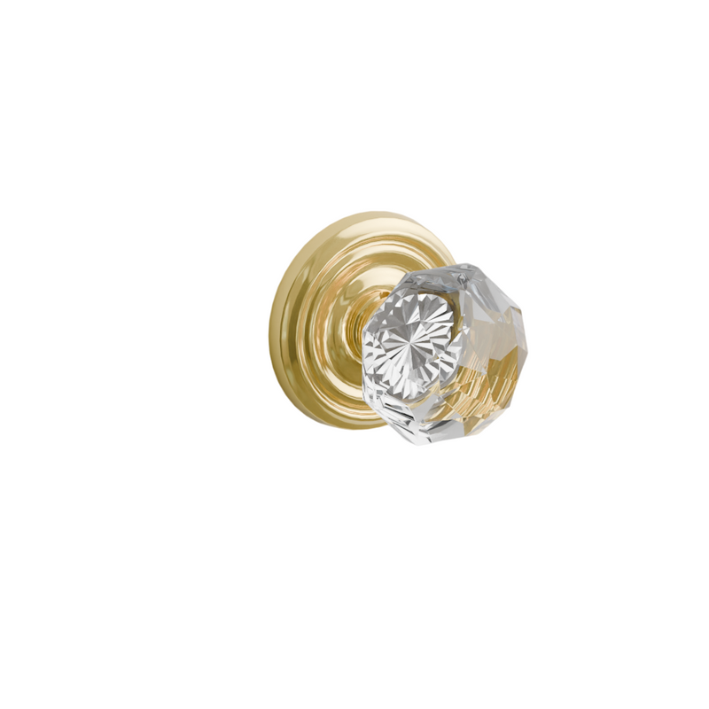 Emtek Door Handle - Diamond Knob Regular Rosette - Glass