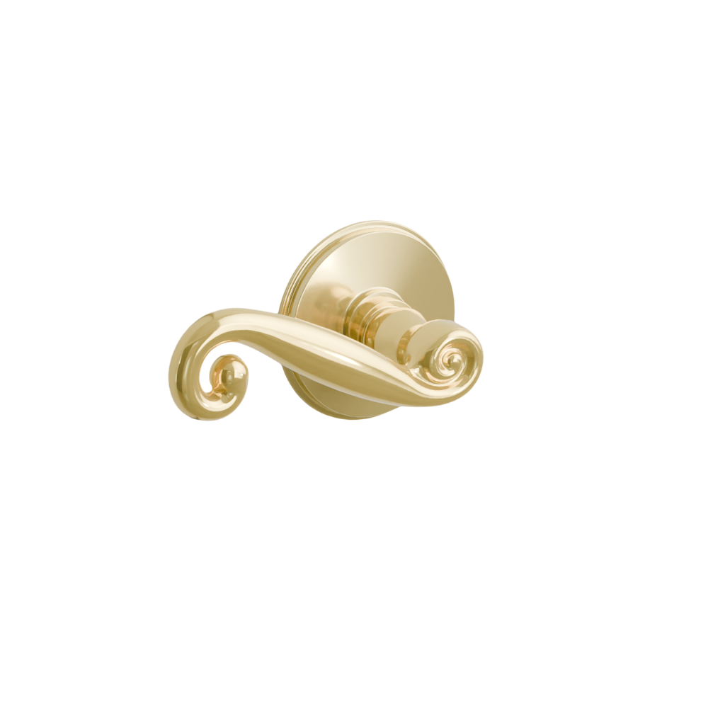 Emtek Door Handle - Rustic Lever Watford Rosette - Designer Brass