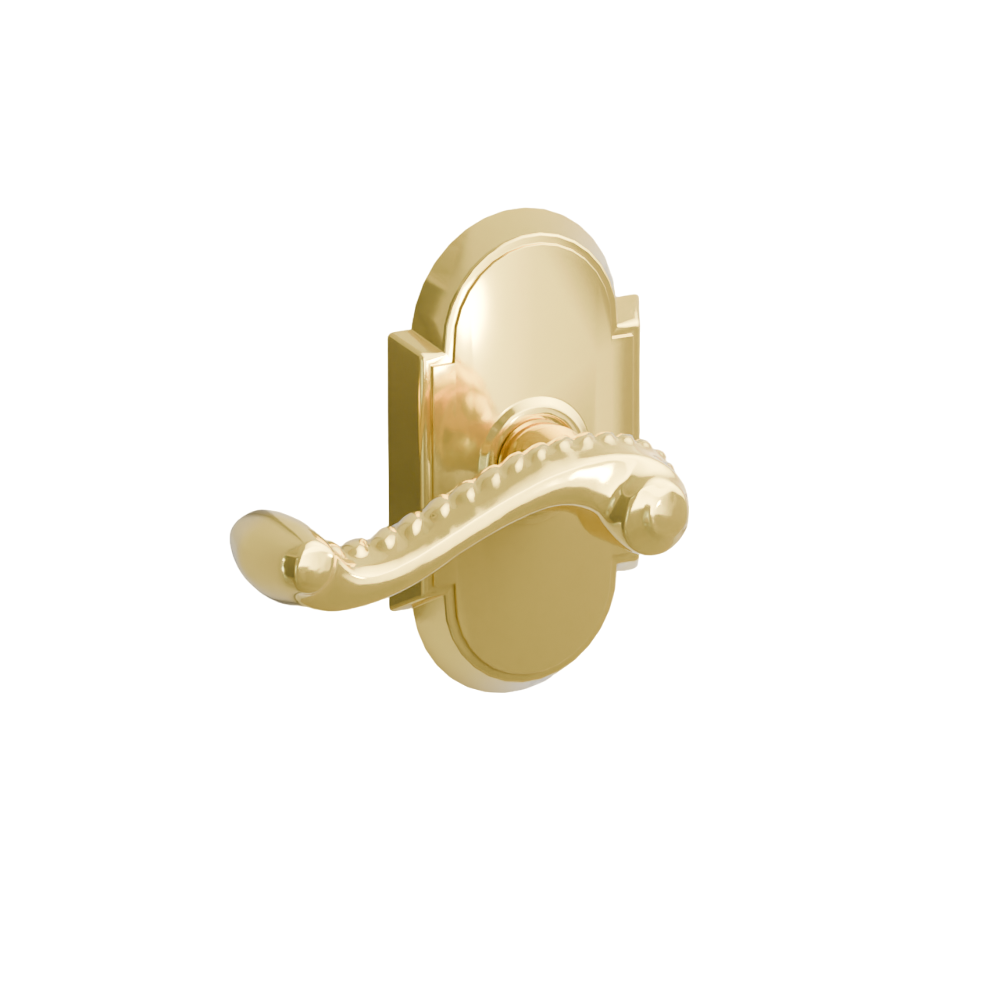 Emtek Door Handle -Rope  Lever #8 Rosette - Designer Brass