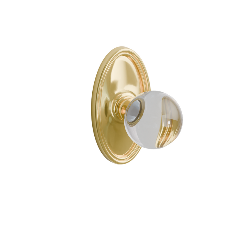 Emtek Door Handle - Bristol Knob Oval  Rosette - Glass