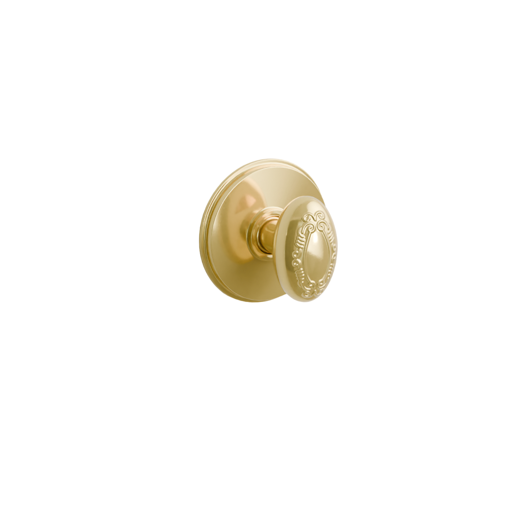 Emtek Door Handle - Victoria Knob Watford Rosette - Designer Brass