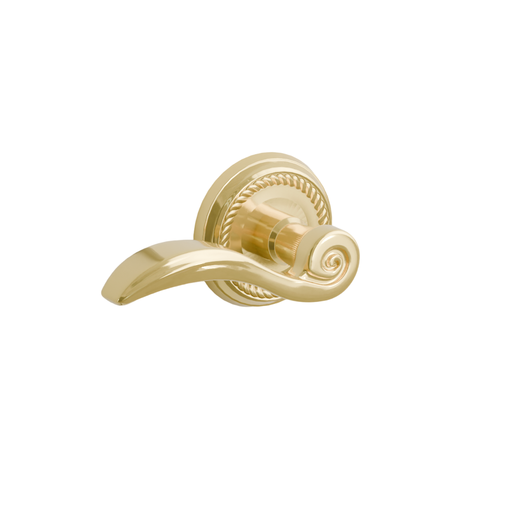 Emtek Door Handle - Elan Lever Rope  Rosette - Designer Brass