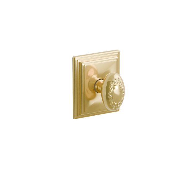 Emtek  Door Handle - Victoria Knob Wilshire Rosette - Designer Brass