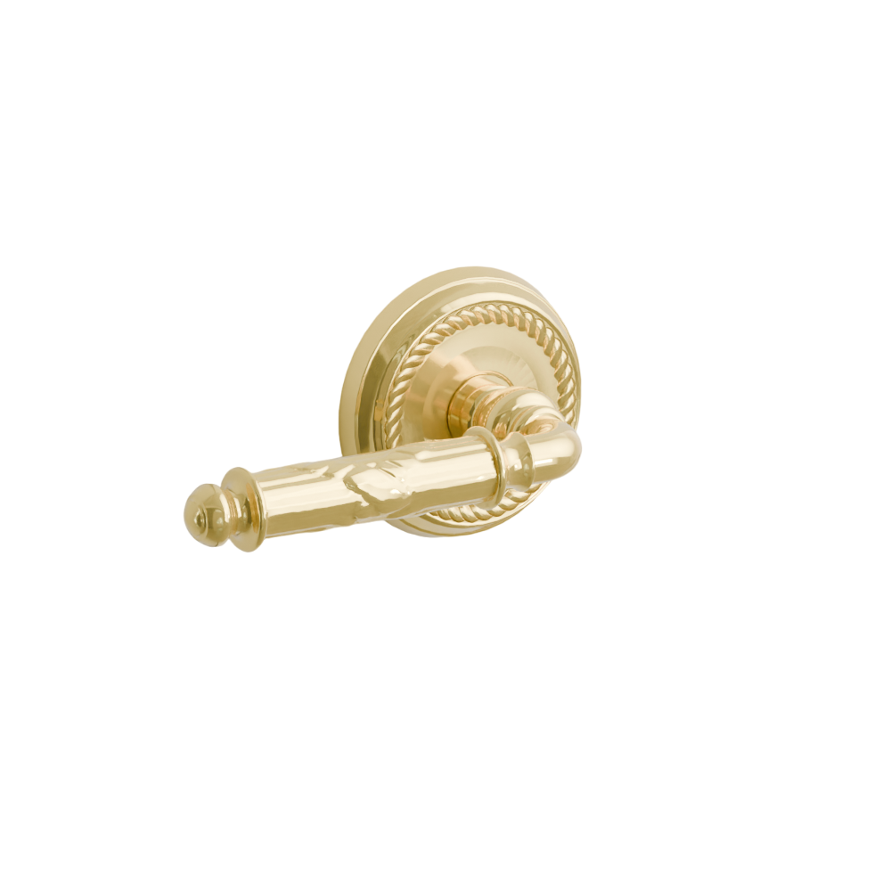 Emtek Door Handle - Ribbon & Reed Lever Rope  Rosette - Designer Brass