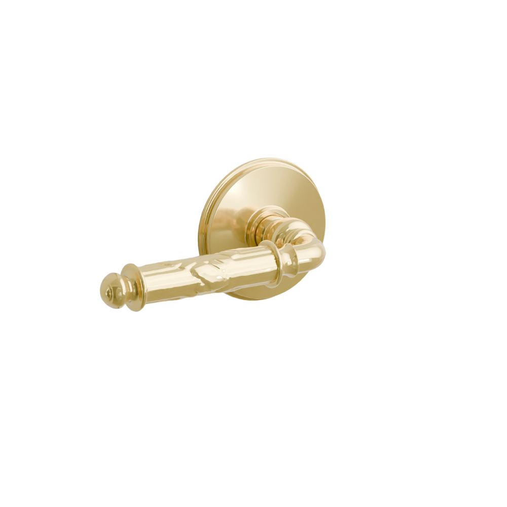 Emtek Door Handle - Ribbon & Reed Lever Watford Rosette - Designer Brass
