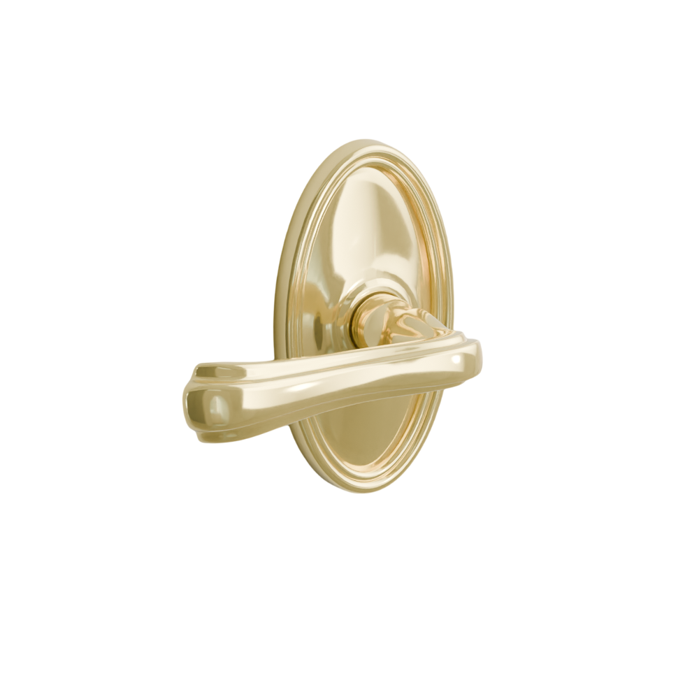 Emtek Door Handle - Wembley  Lever Oval Rosette - Designer Brass