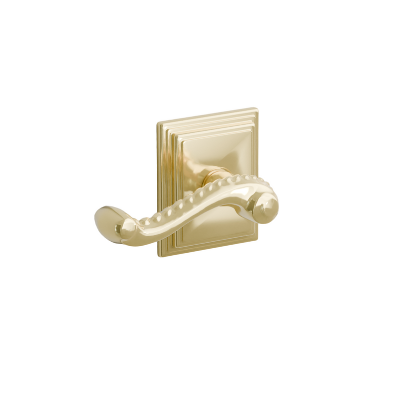 Emtek  Door Handle - Rope  Lever Wilshire Rosette - Designer Brass