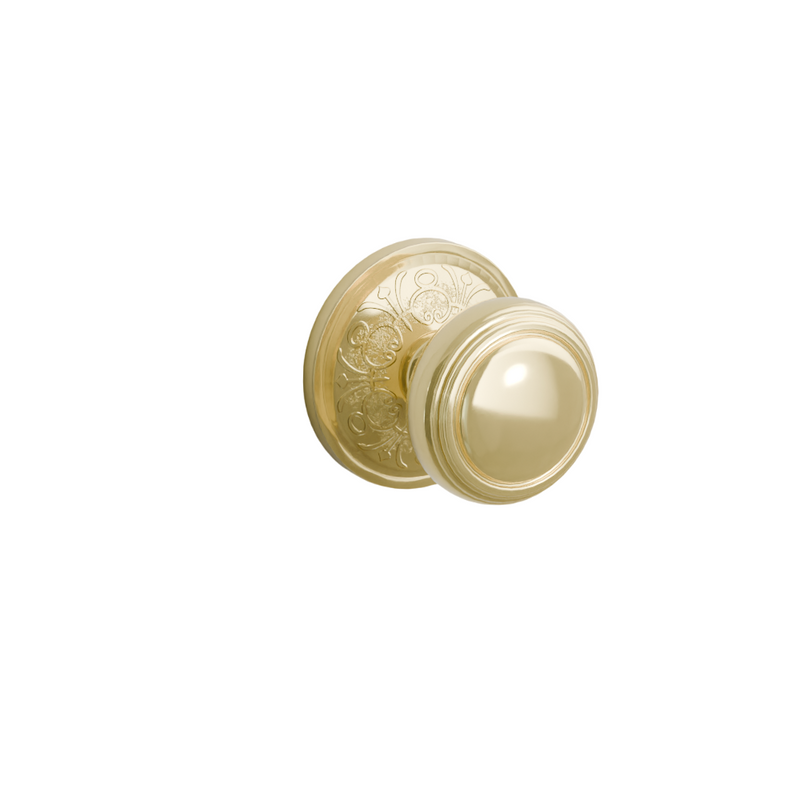 Emtek Door Handle - Norwich  Knob Lancaster Rosette - Classic Brass