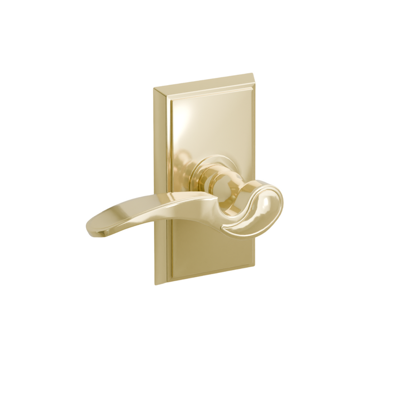 Emtek  Door Handle - Coventry Lever Rectangular Rosette - Designer Brass