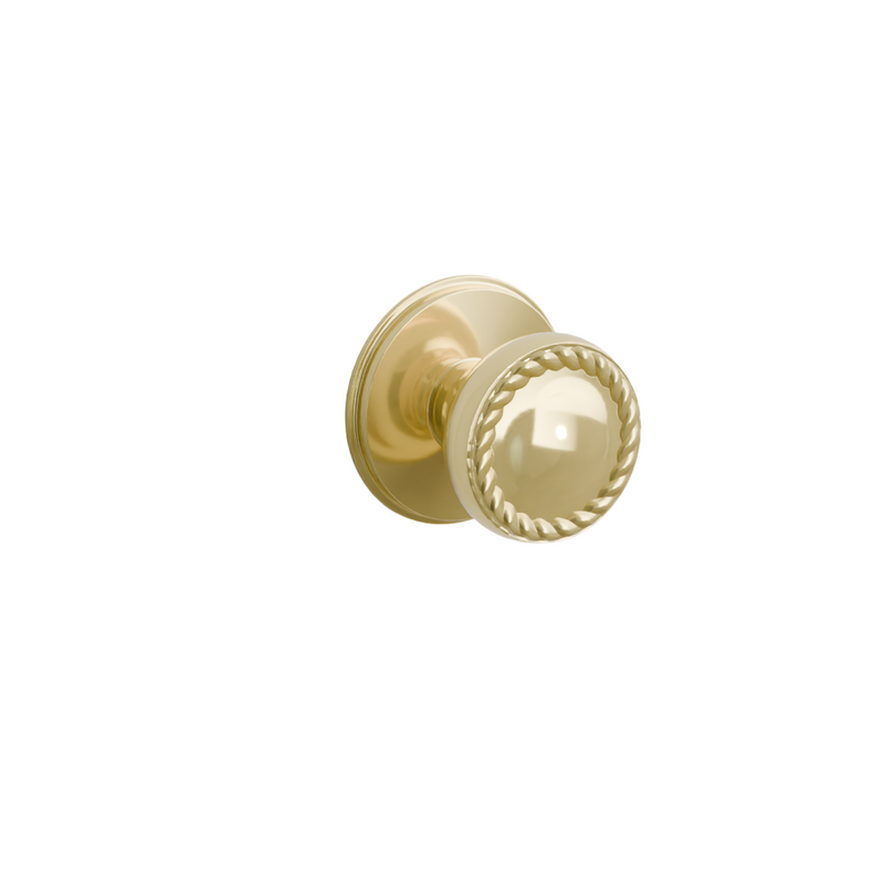 Emtek Door Handle - Rope Knob Watford Rosette - Designer Brass