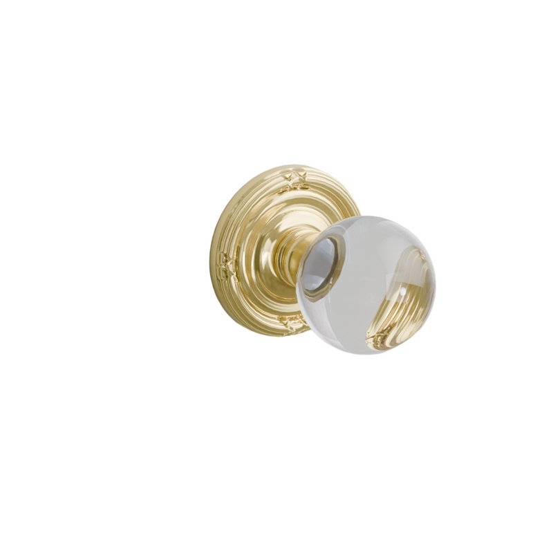 Emtek Door Handle - Bristol Knob Ribbon & Reed Rosette - Glass